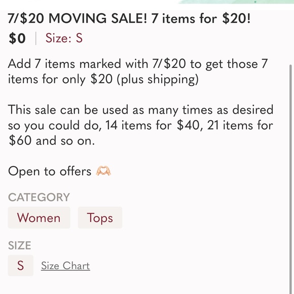 7/$20 MOVING SALE! 7 items for $20! - Picture 2 of 2